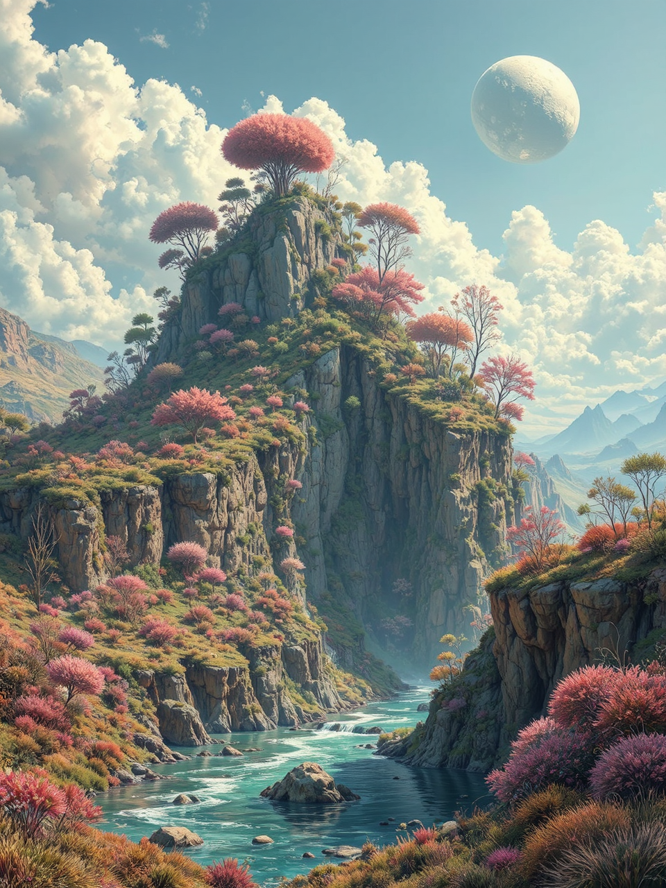 Detailed science fiction landscape