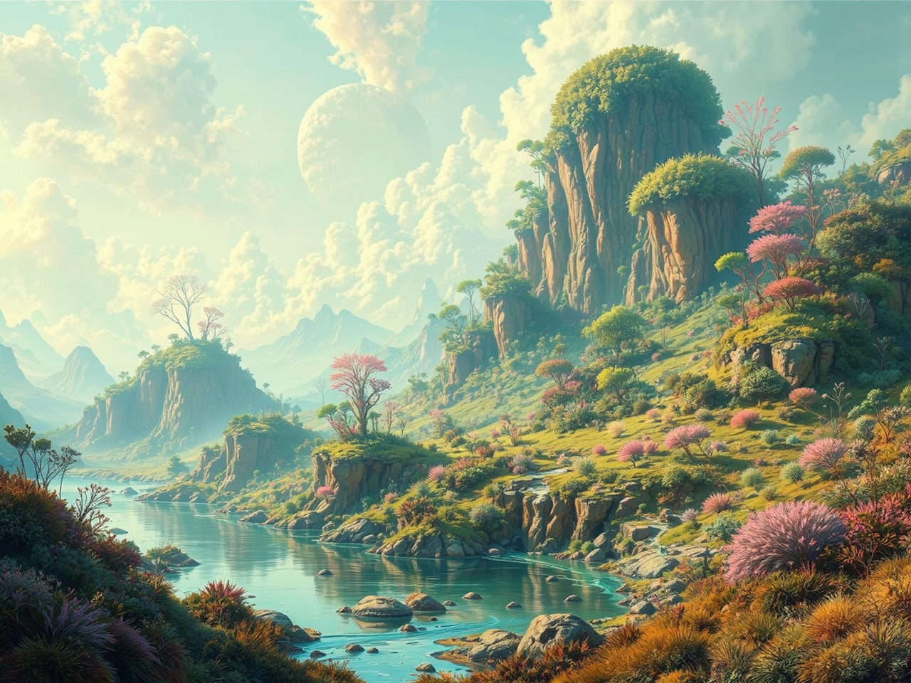 Detailed digital painting of