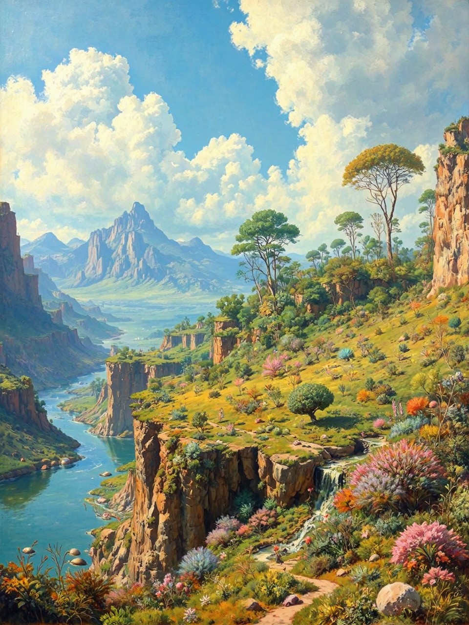 Alien planet with lush