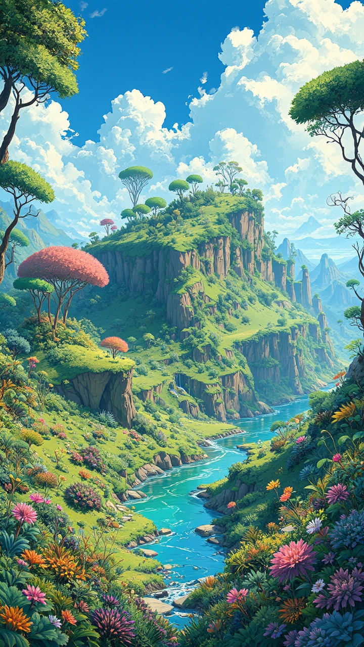A lush alien landscape
