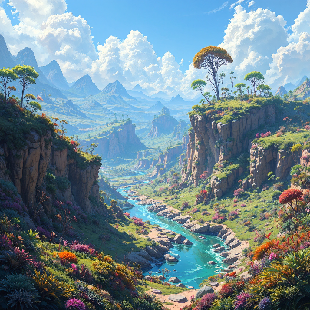 Alien planet with lush