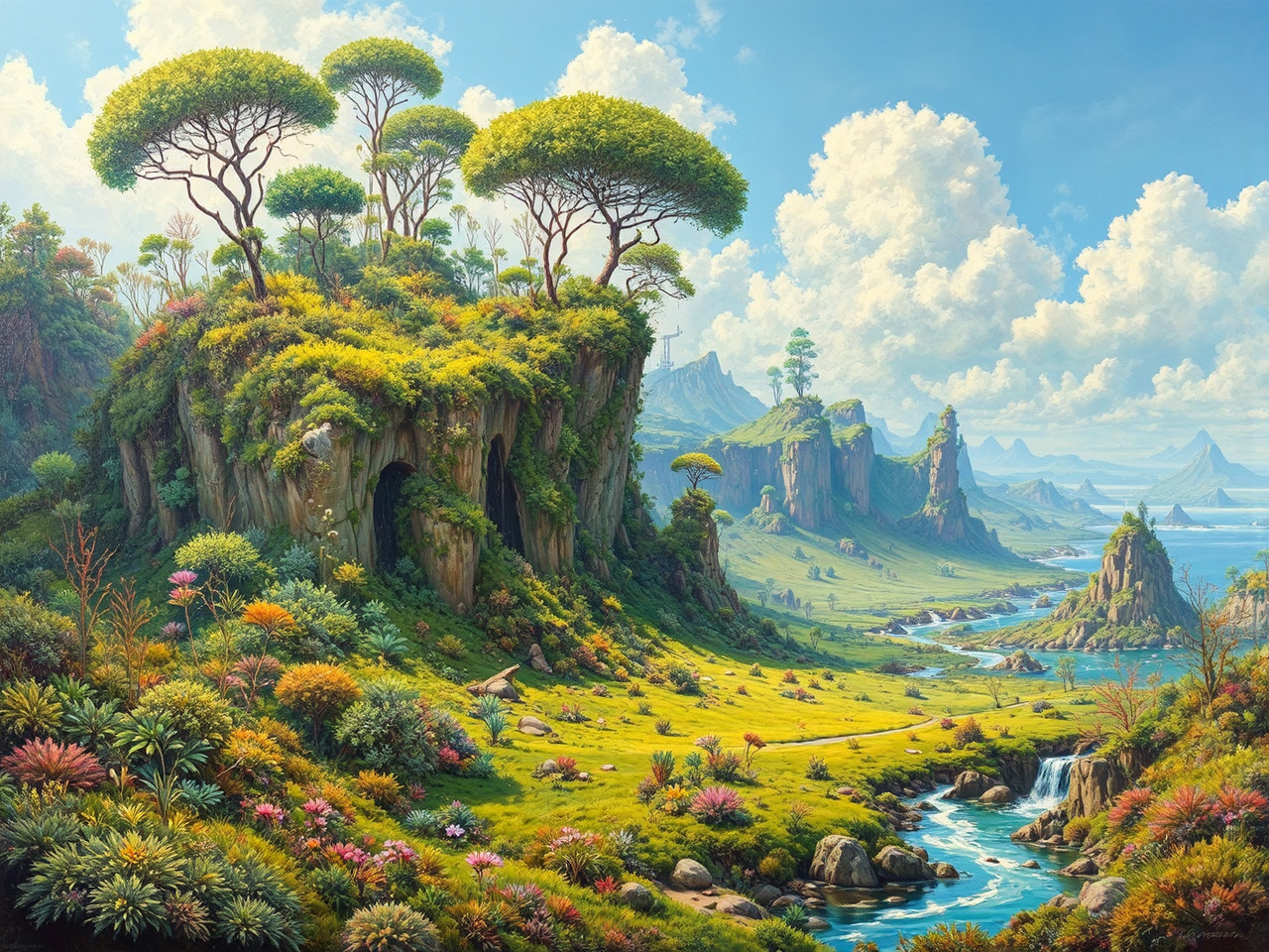 Alien planet with lush