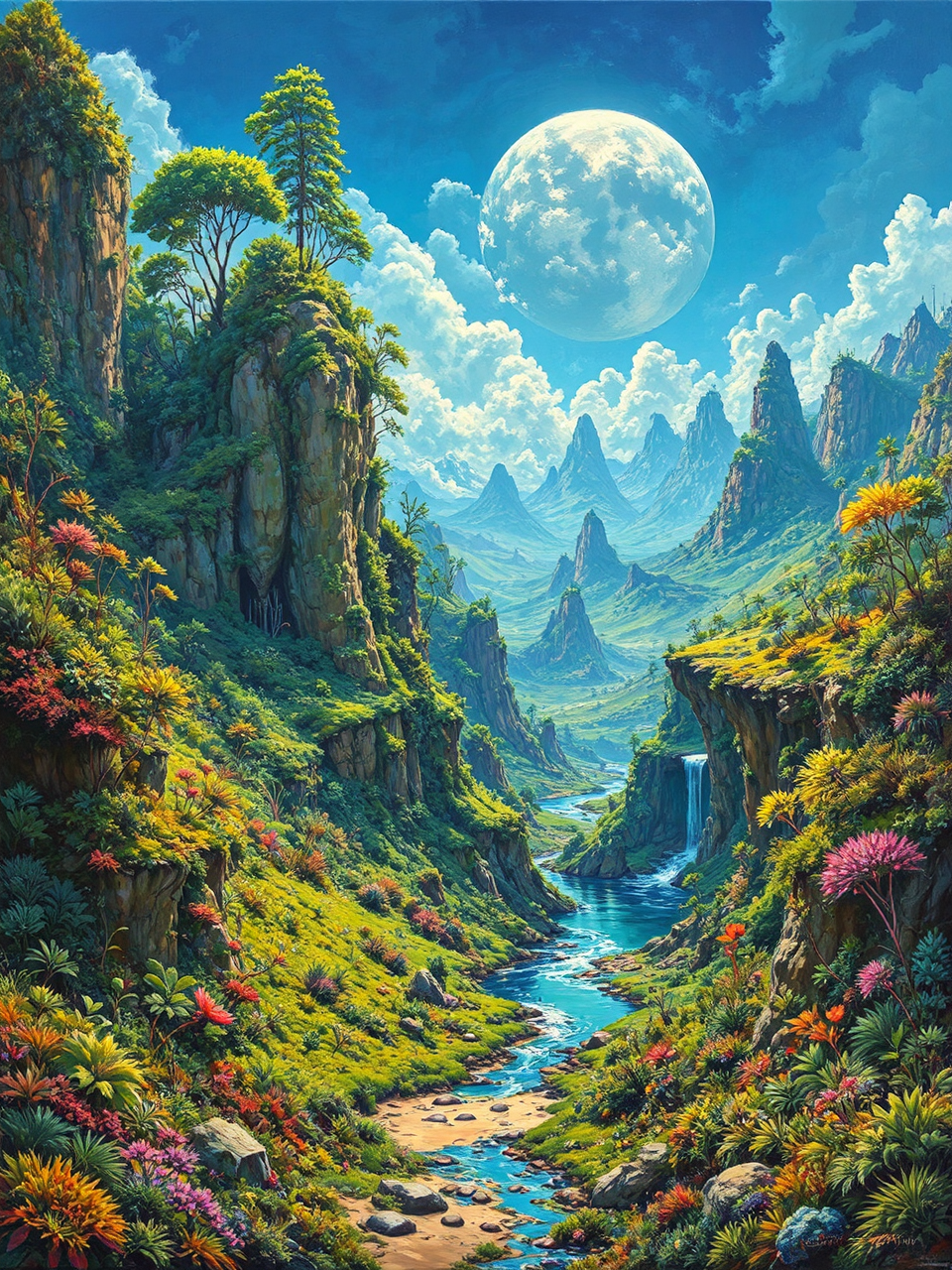 Acrylic painting of alien