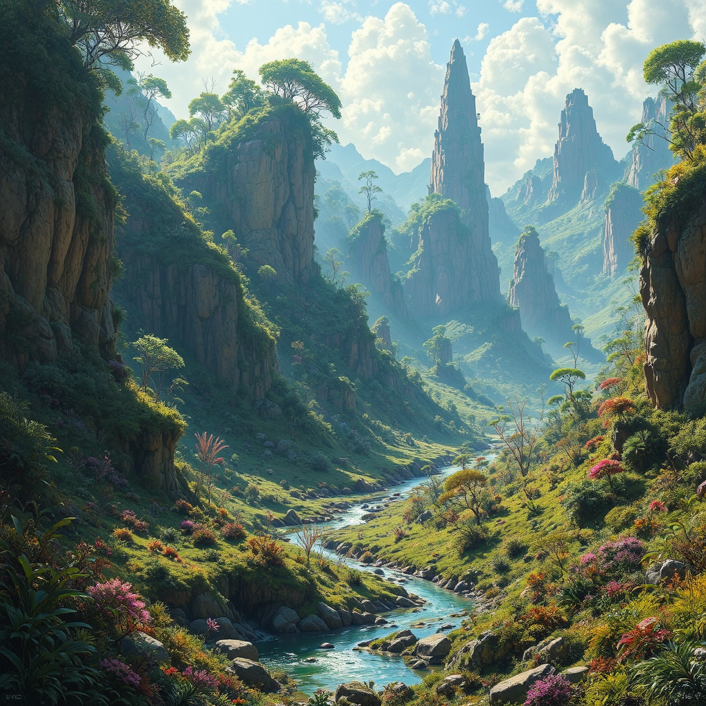 Alien planet with lush