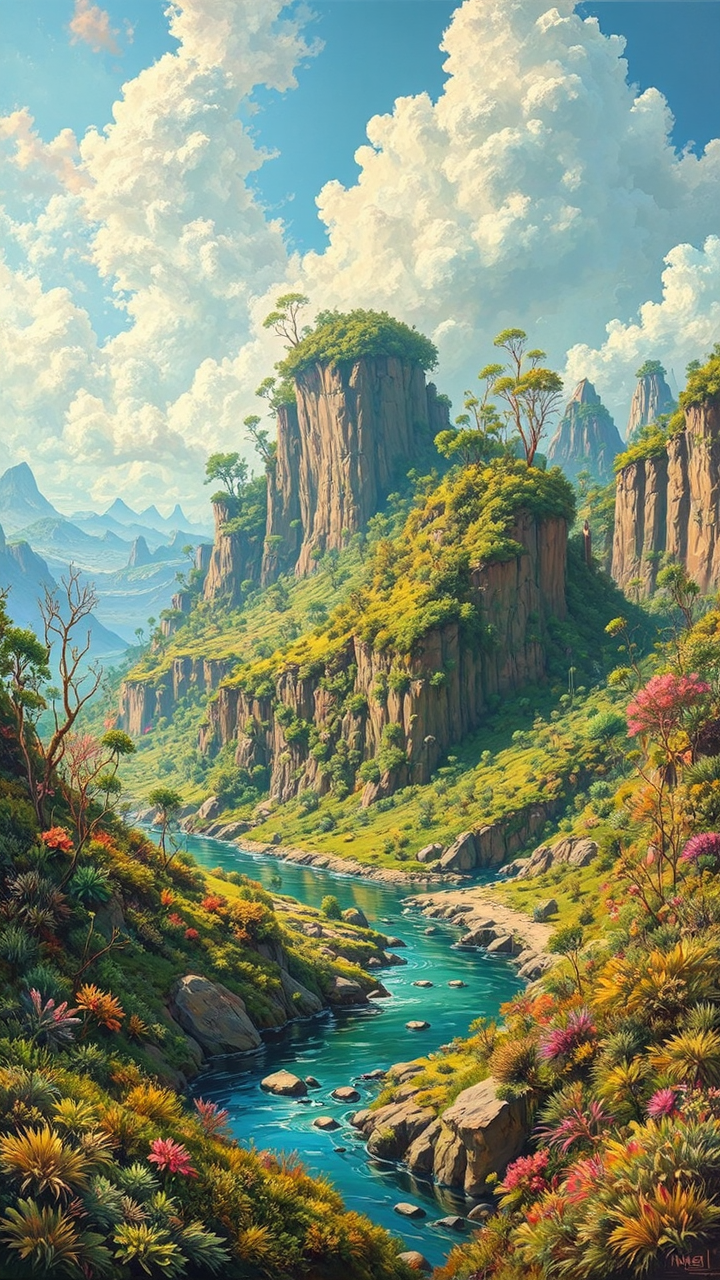 Alien planet with lush