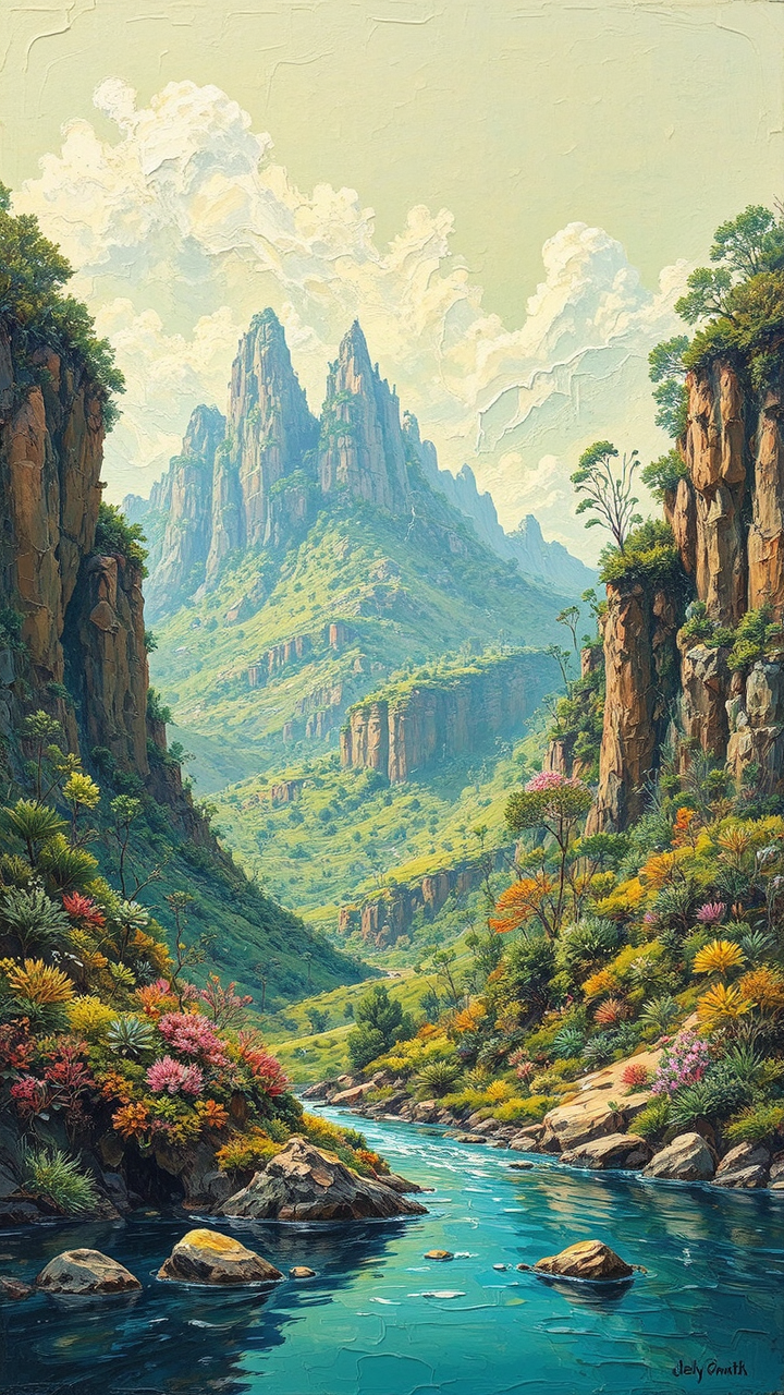 Rough acrylic painting of