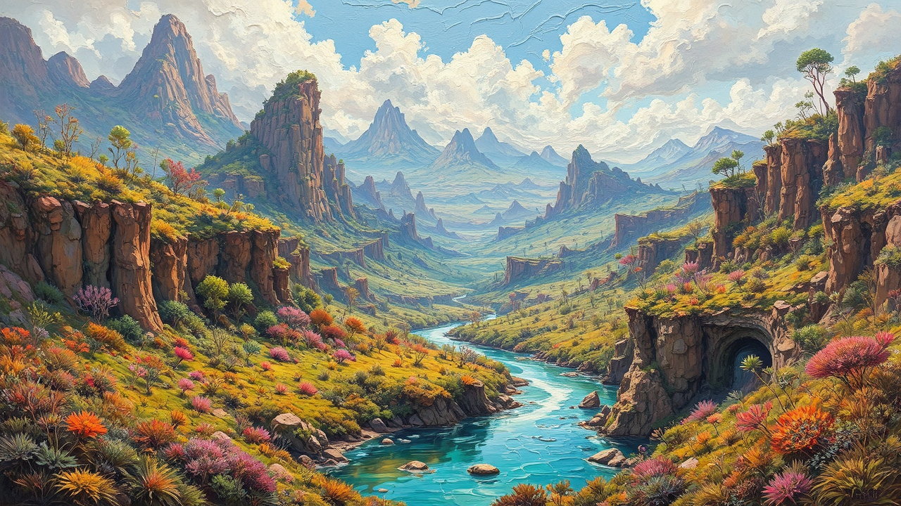 Alien planet with lush