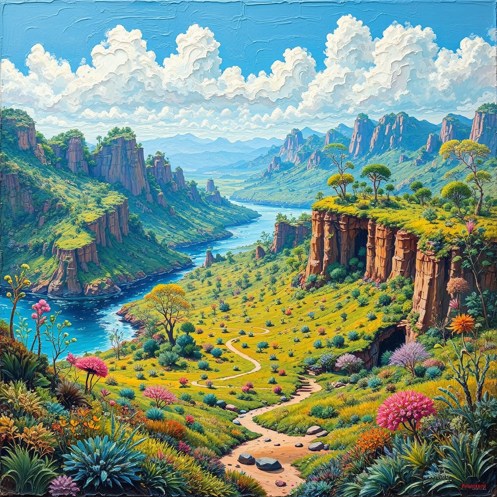 Rough acrylic painting of