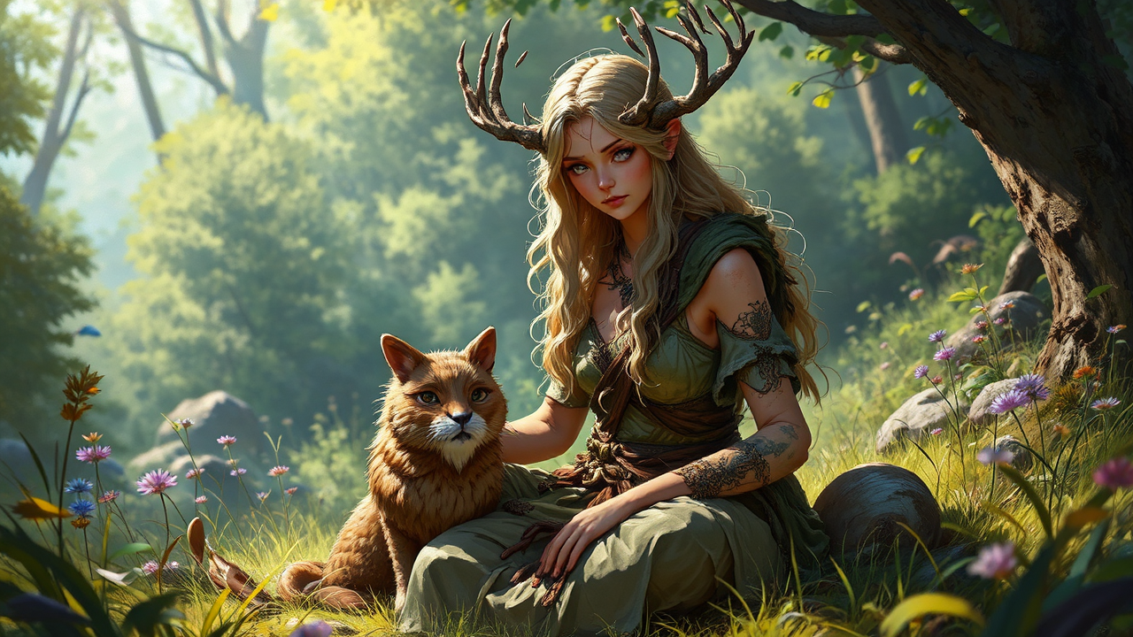 Druid with animal companion