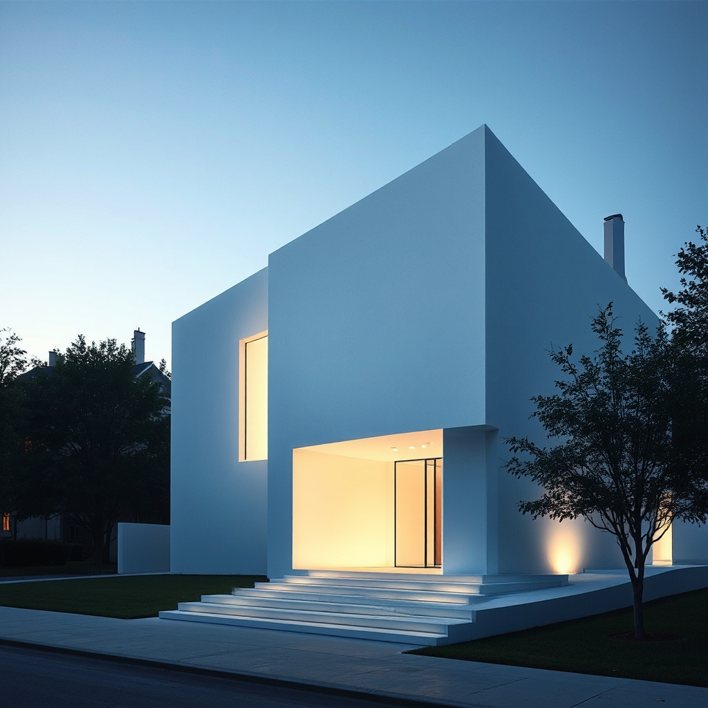 White building with exterior