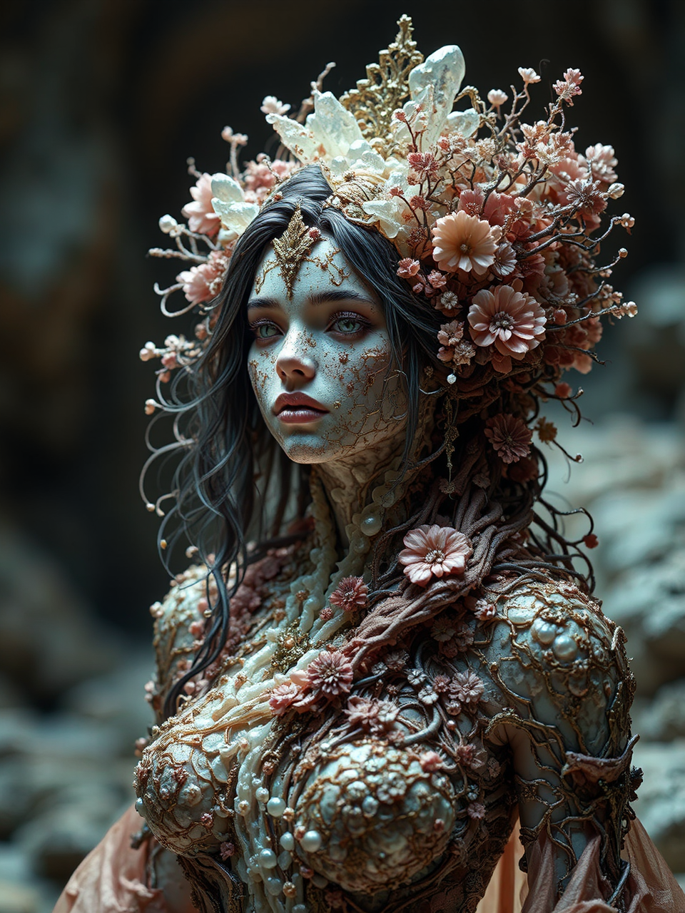 Woman made of organic