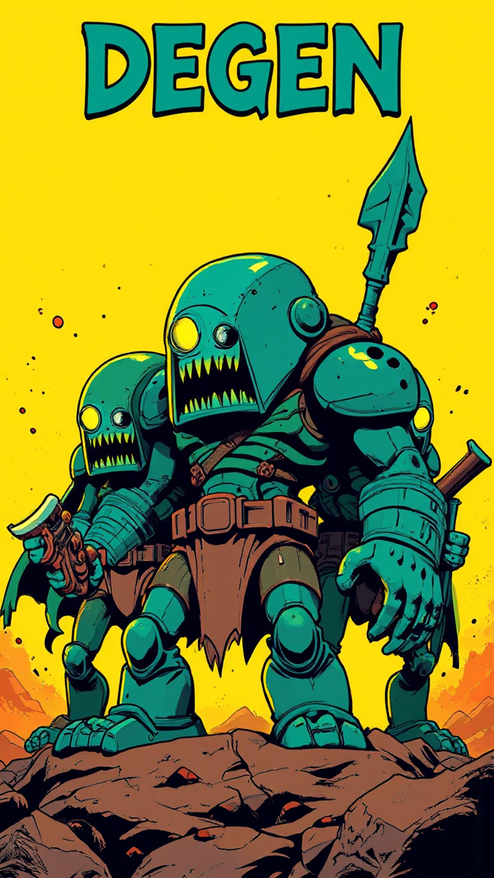 Comic-style poster featuring degen