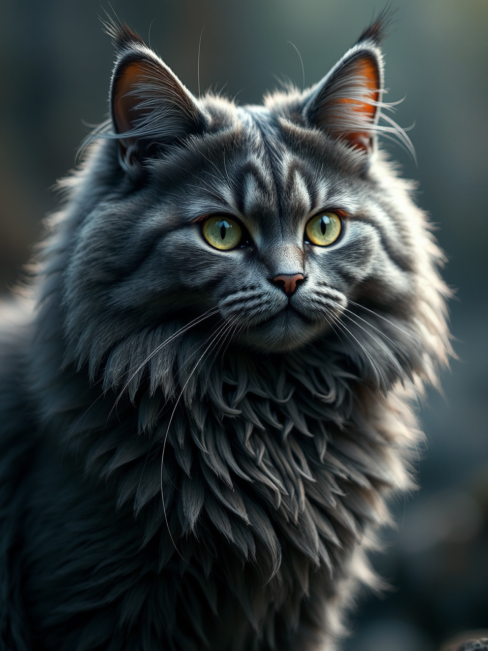 Beautiful gray cat in