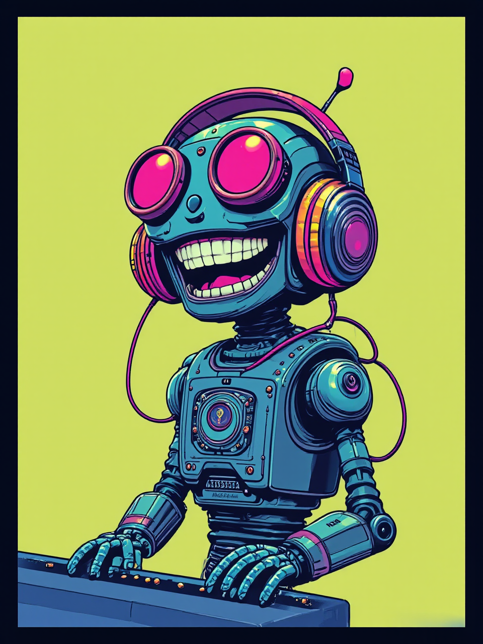 Psychedelic robotic creature rocks