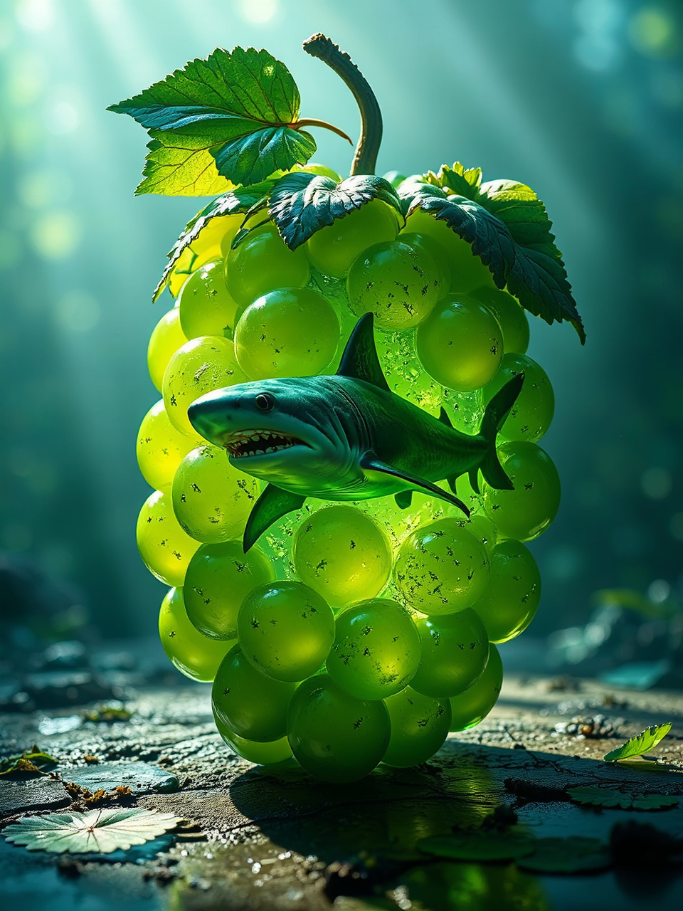 A green grape with