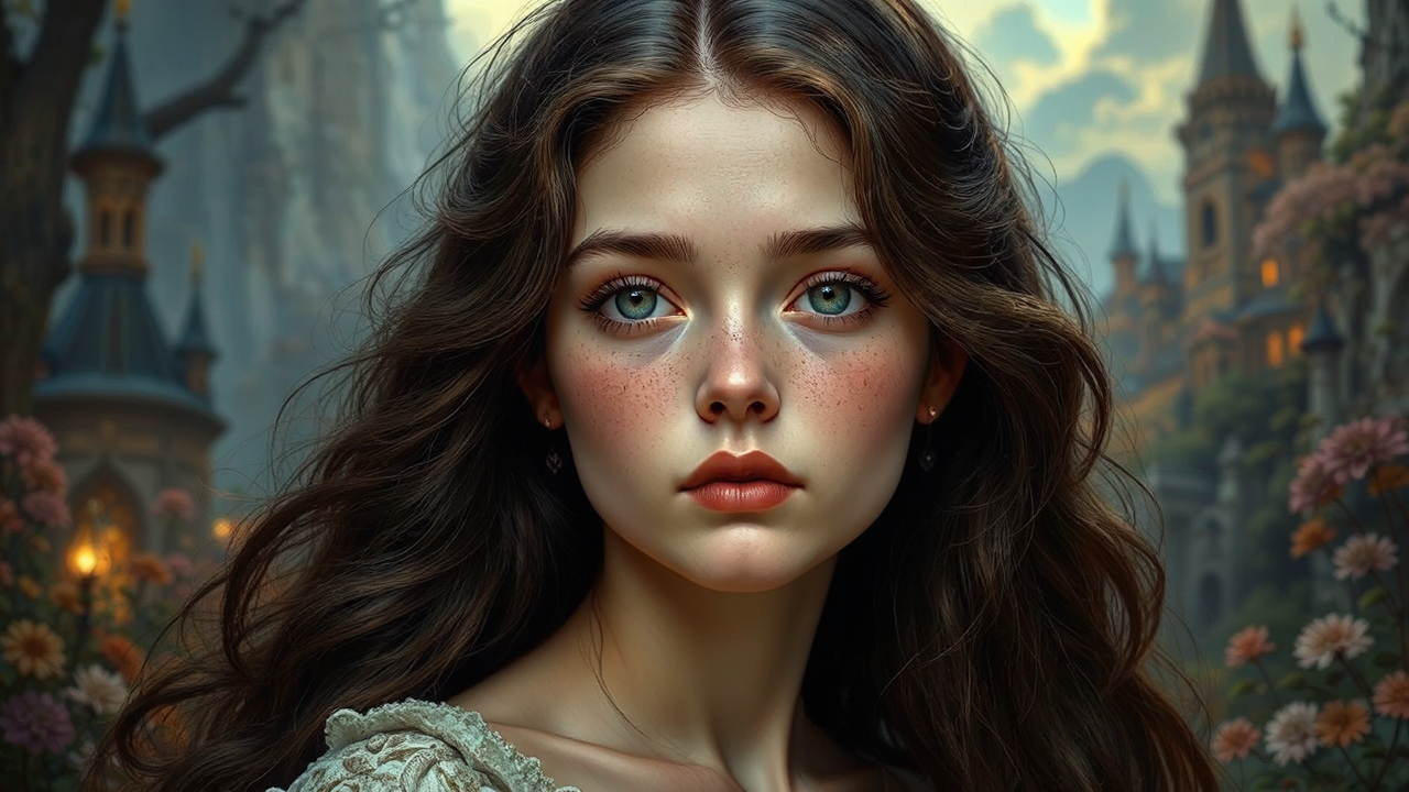 Young woman with long