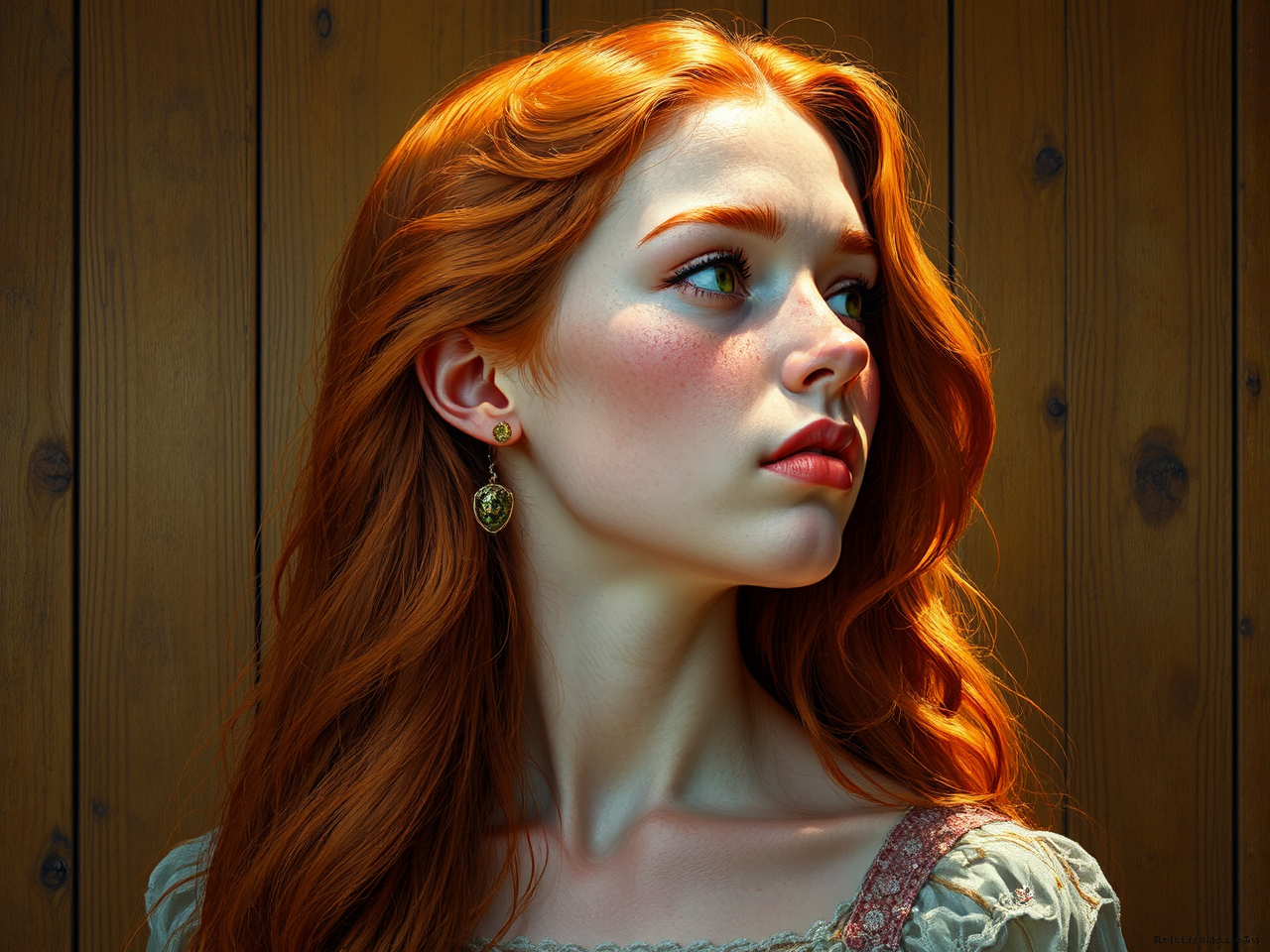 Young red-haired girl in