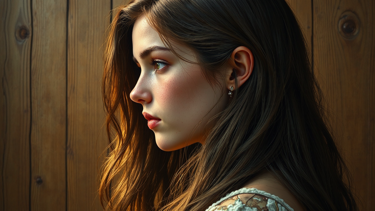 Young woman with long