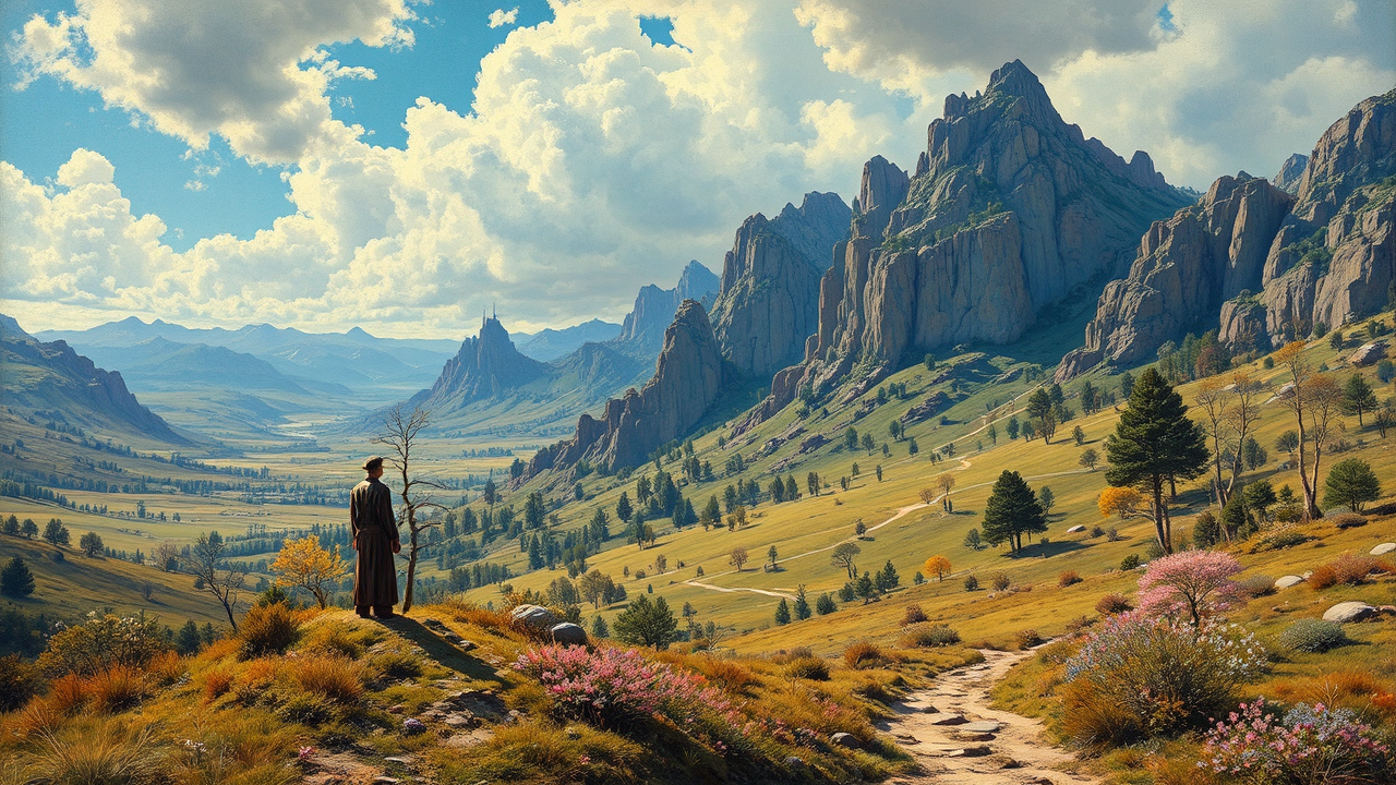 Surrealistic landscape with a