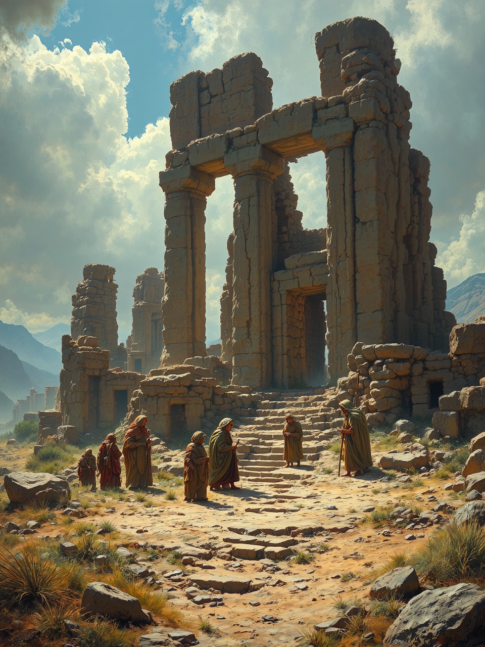 Nomads at ancient ruin