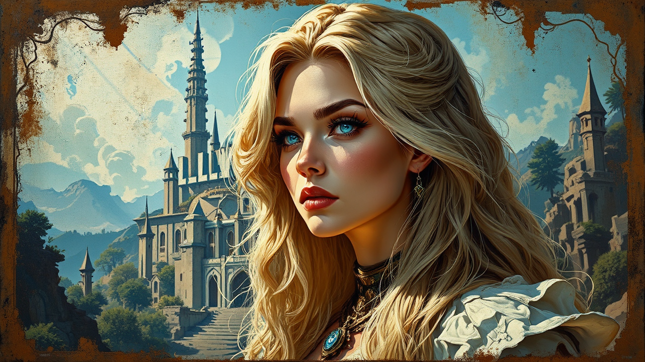 Fantasy portrait with intricate
