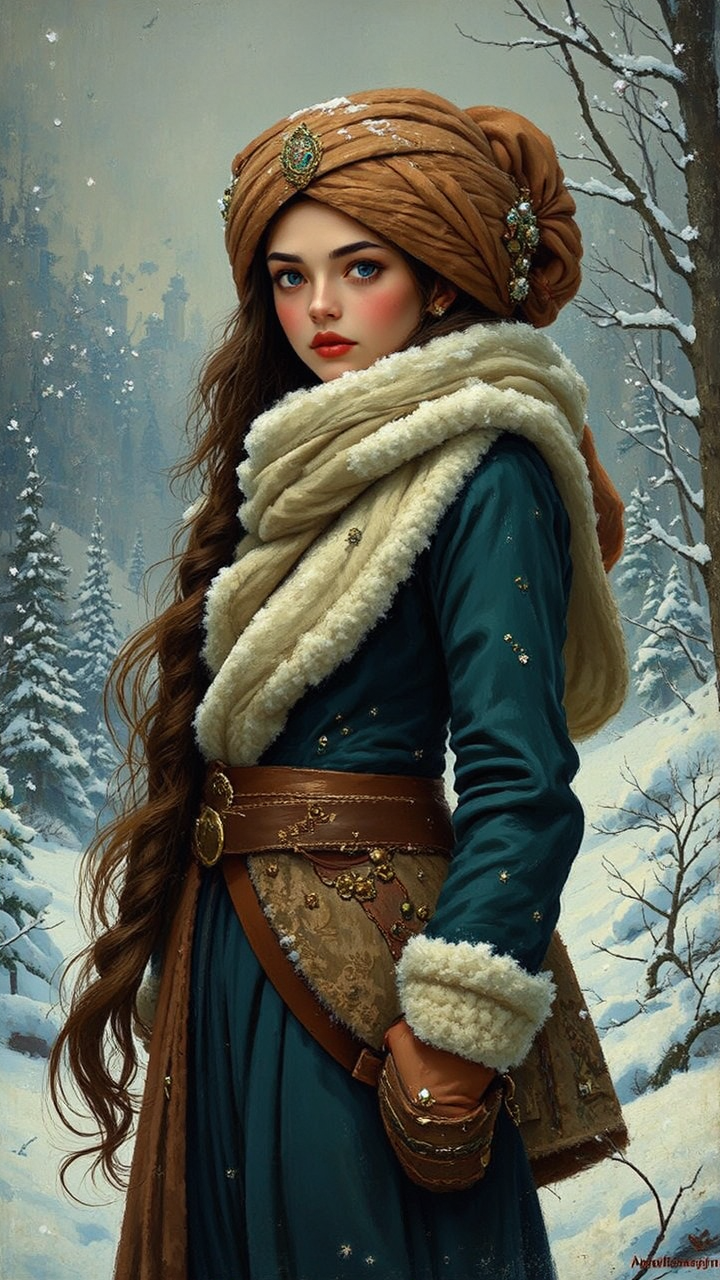 Woman in elegant winter