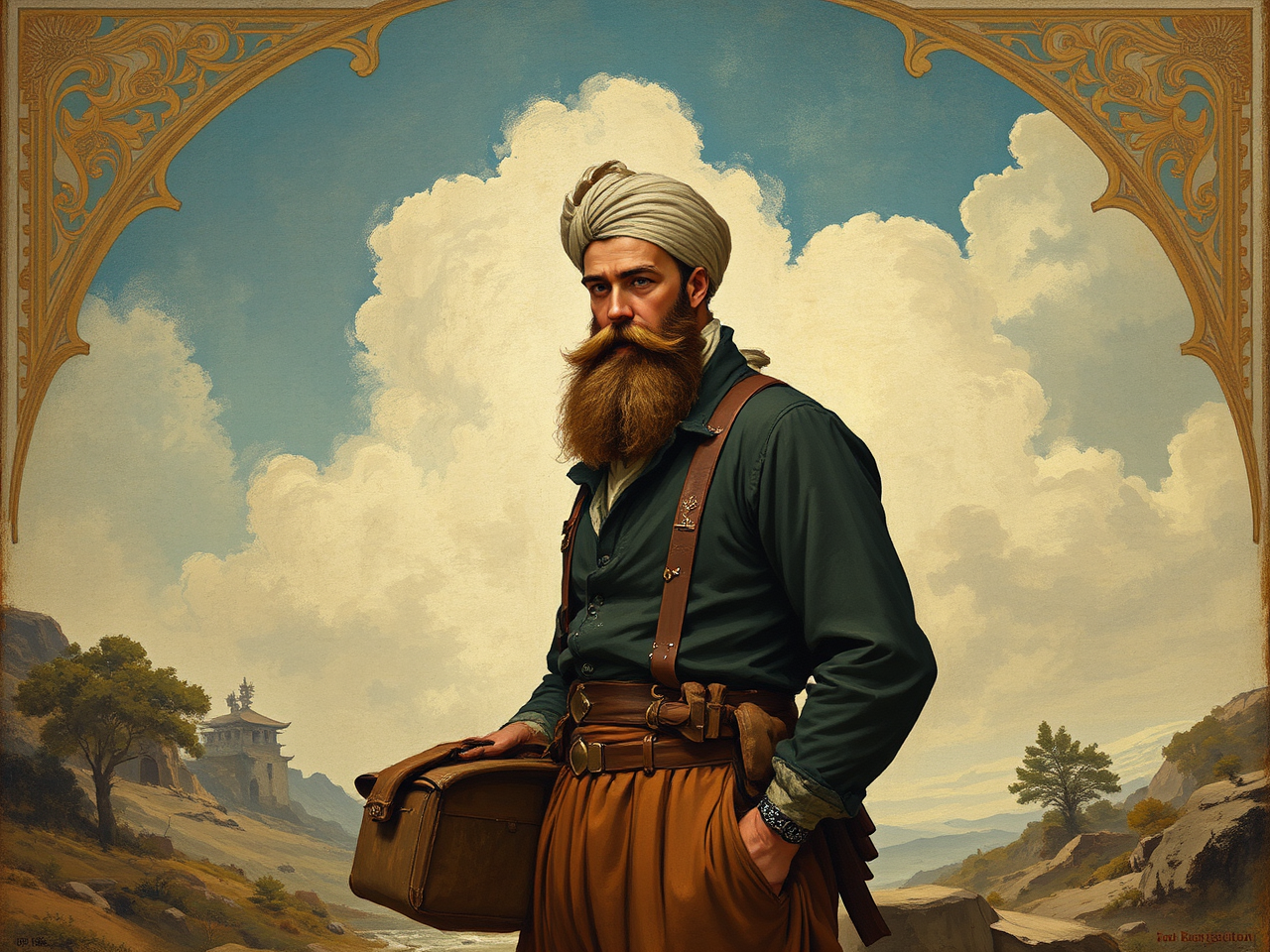 Portraits of bearded men