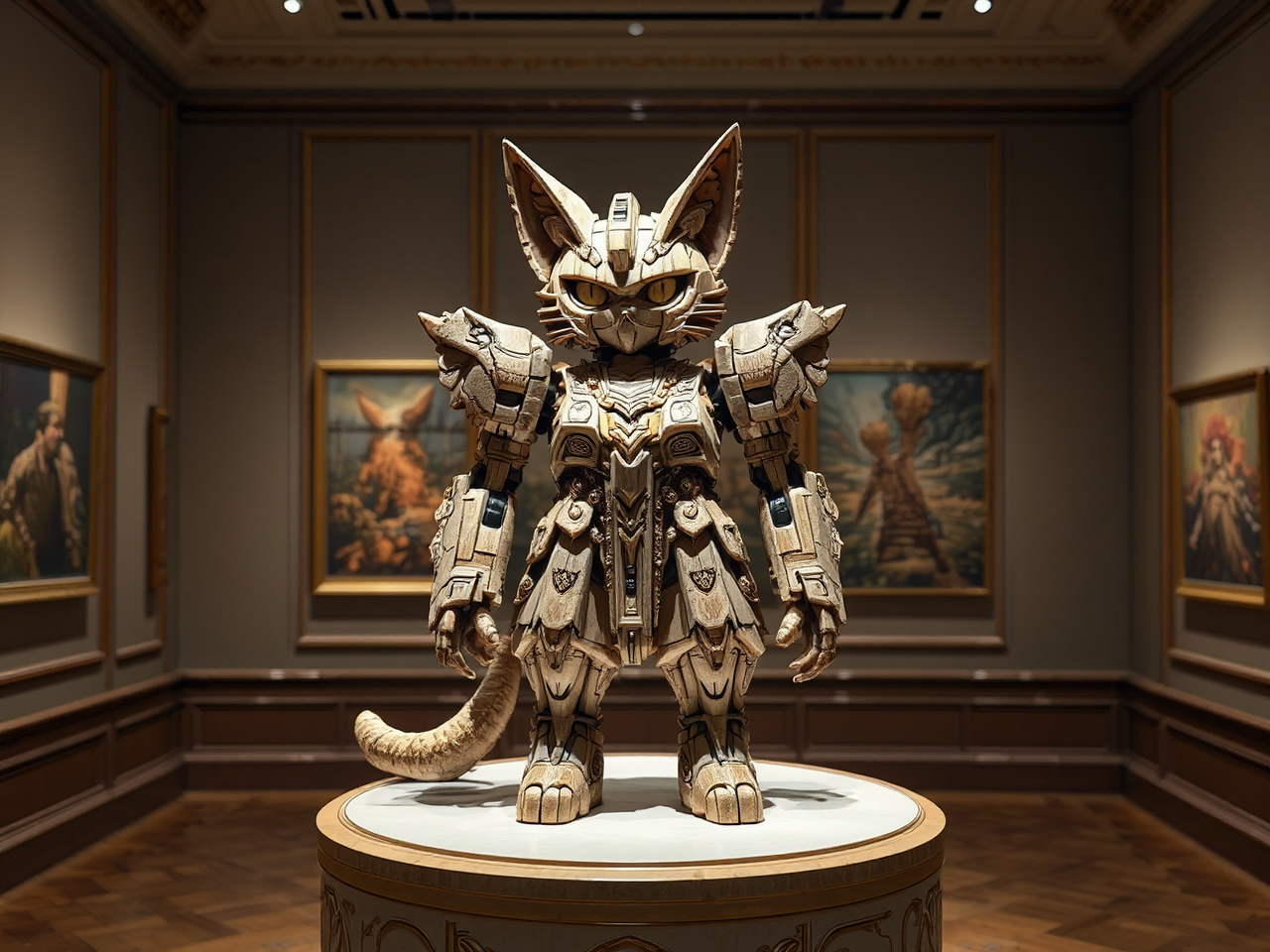 Wooden statue of whimsical