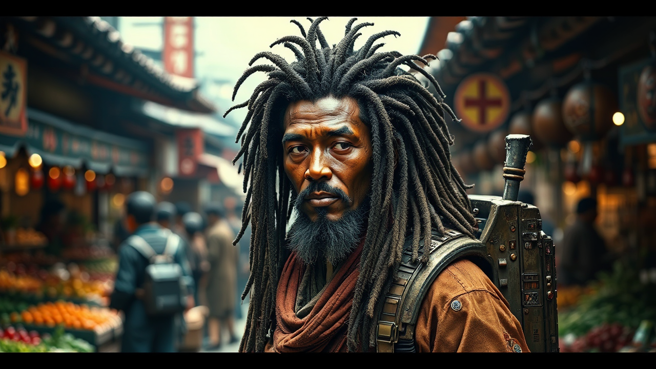 Feudal Japanese man with