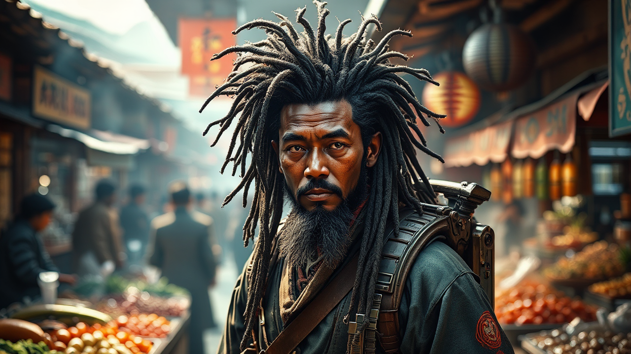 Feudal Japanese-inspired Ghostbuster concept