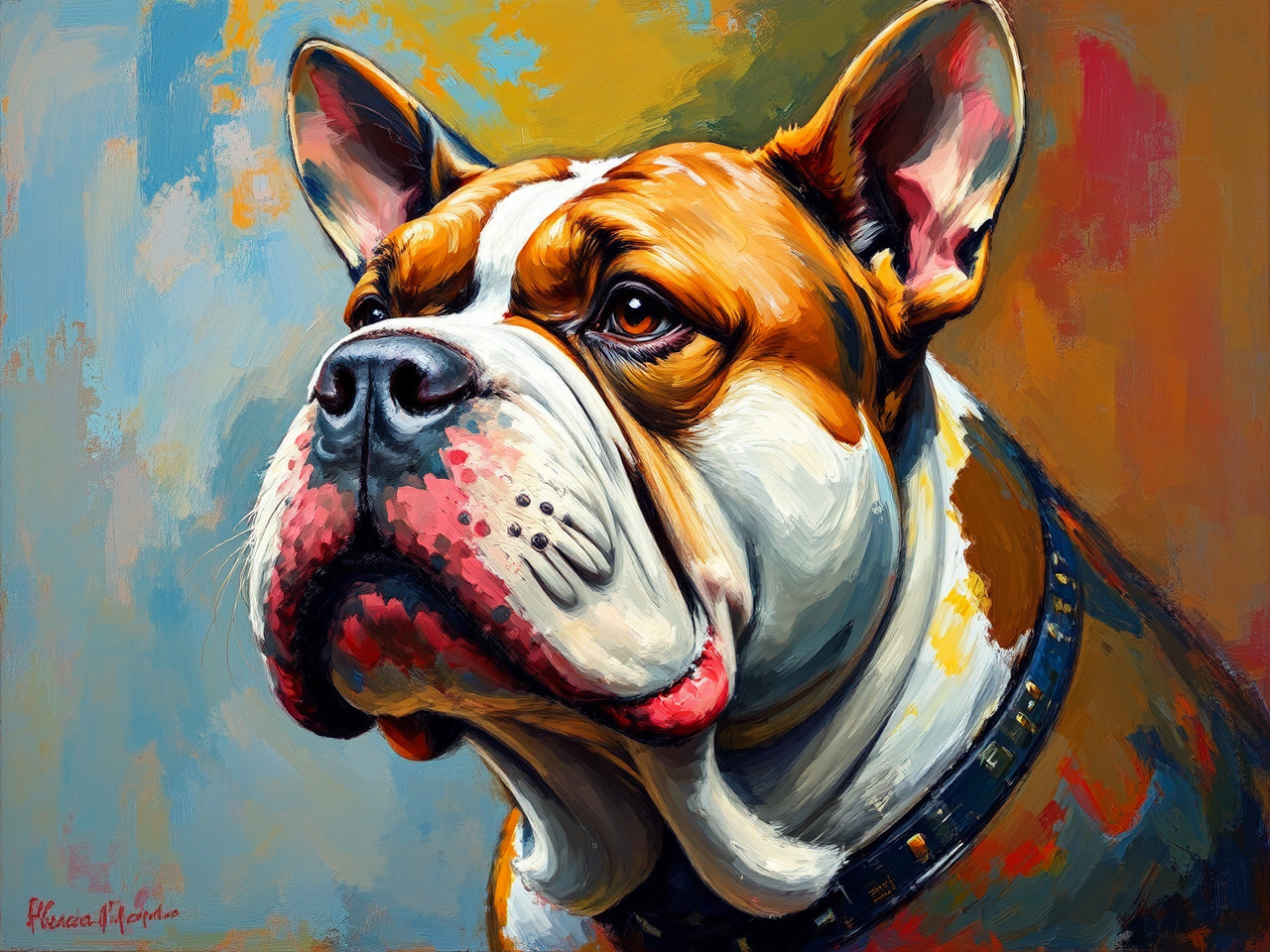 Portrait of a bulldog