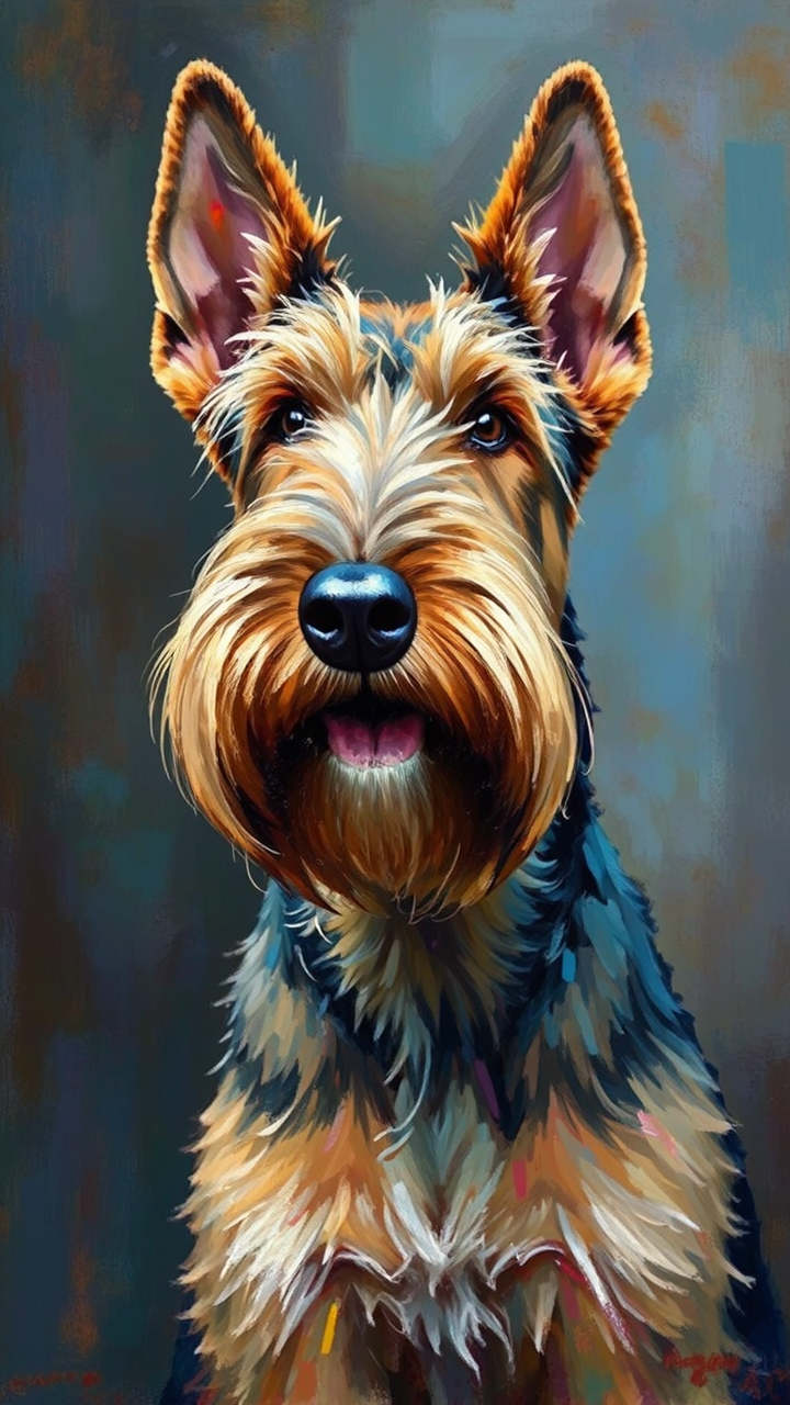 Portrait of an Airedale