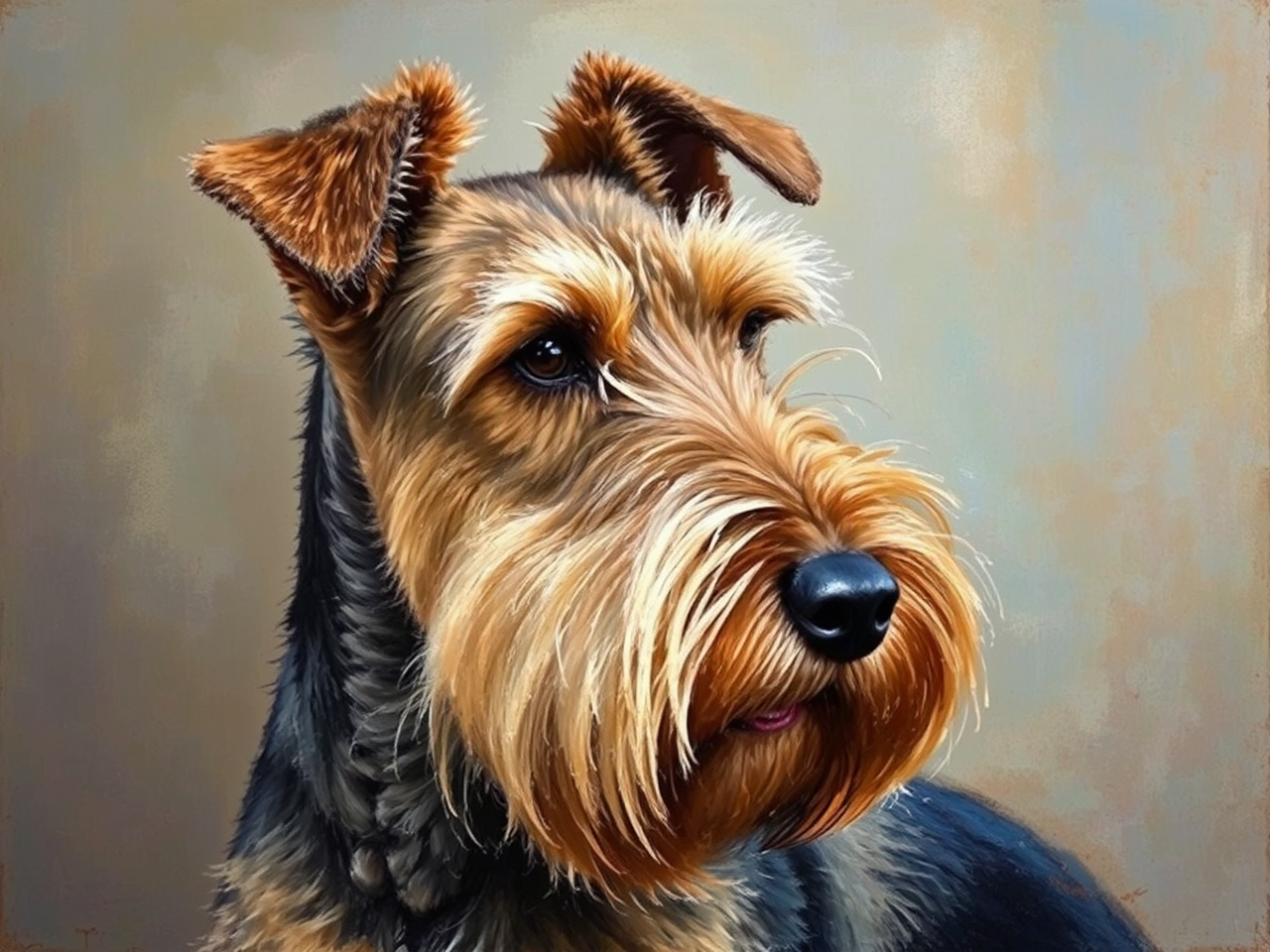 Portrait of an Airedale