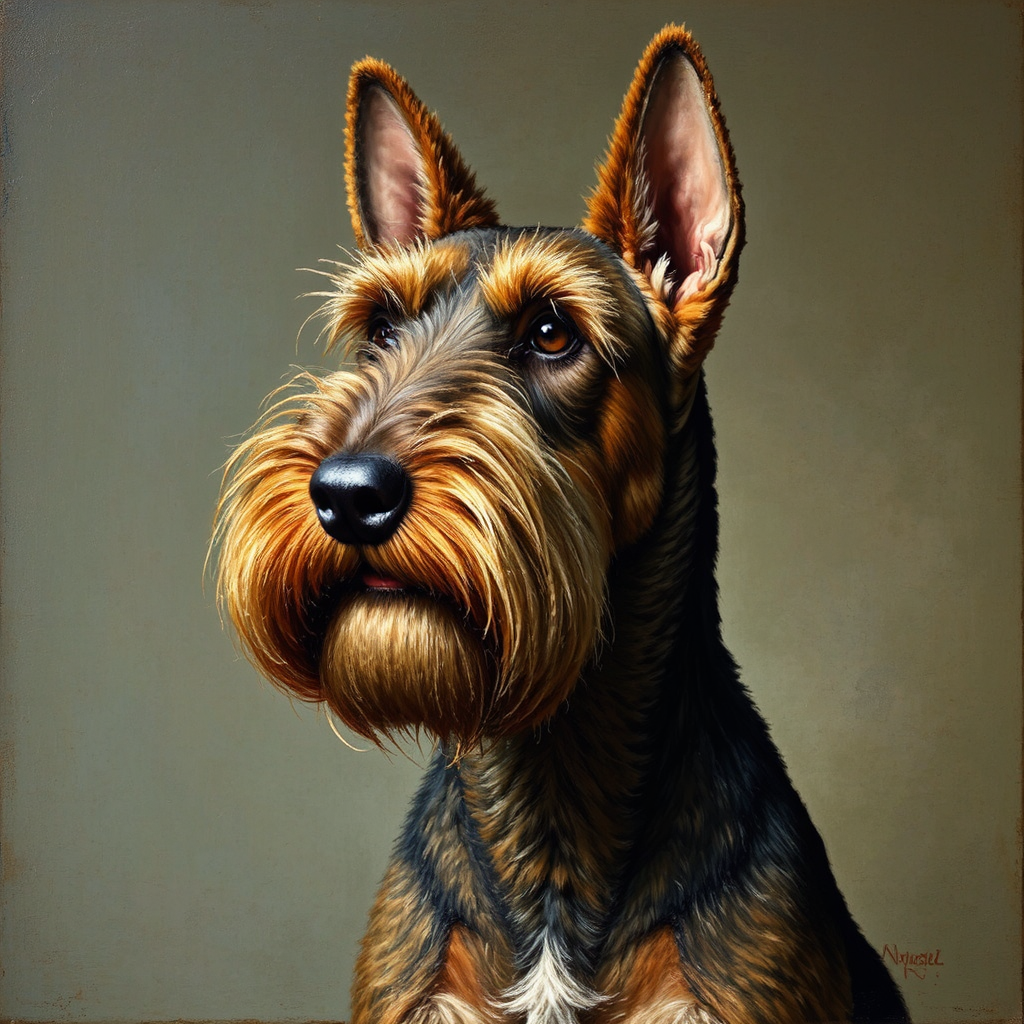 Portrait of an Airedale