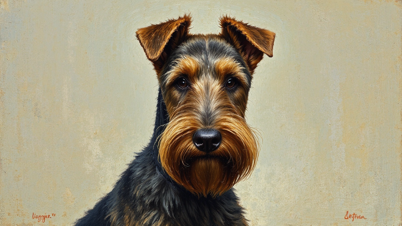 Portrait of Airedale Terrier.