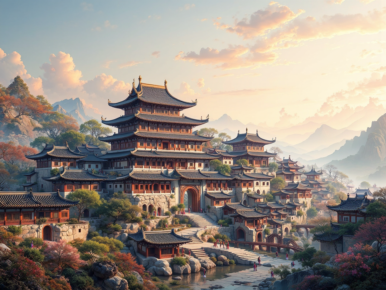Ancient Chinese town with