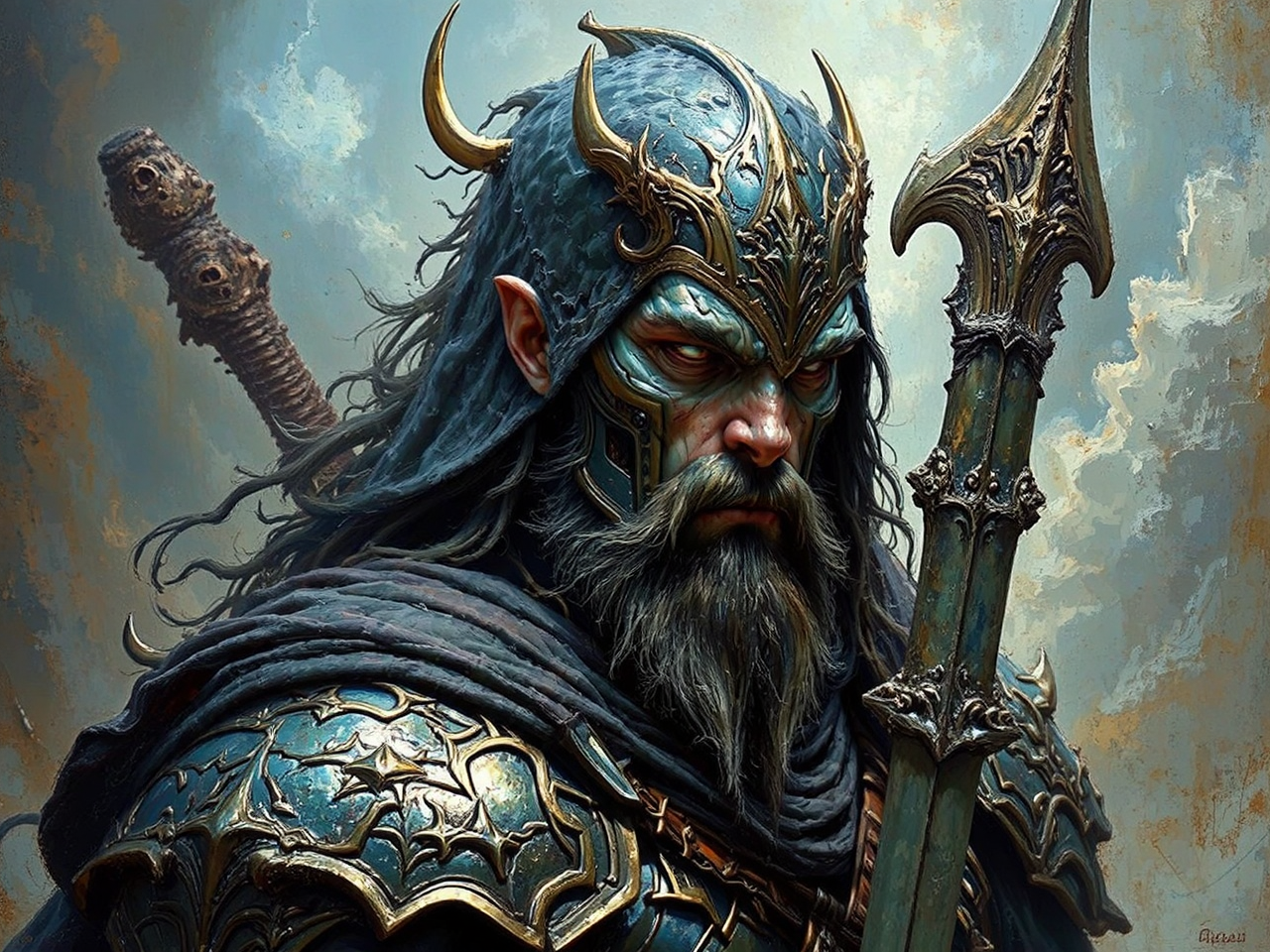 Male fantasy warrior in