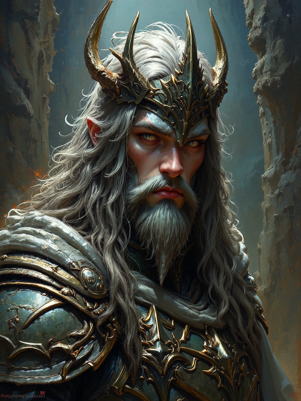 Human male paladin in