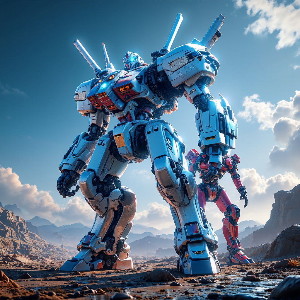 A futuristic mech robot