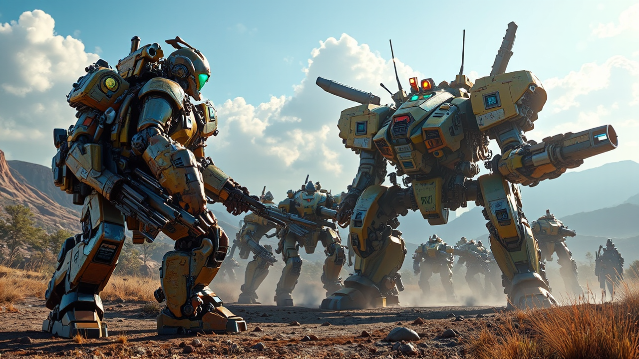 Robot mech with tank