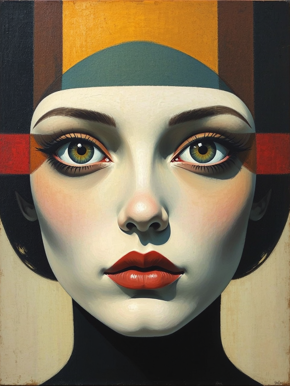 Oil painting of four