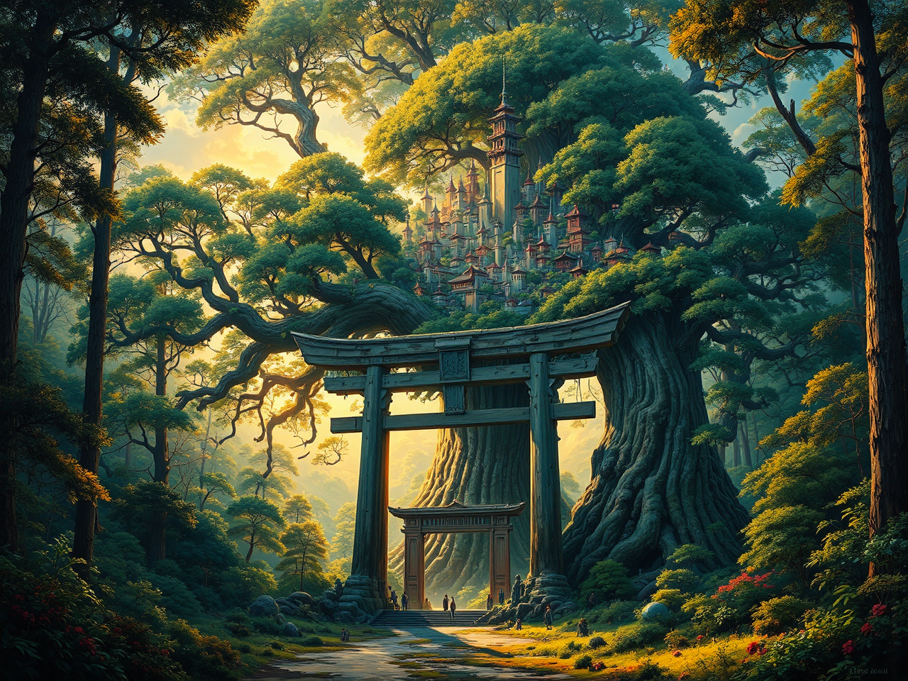 A Japanese city gate