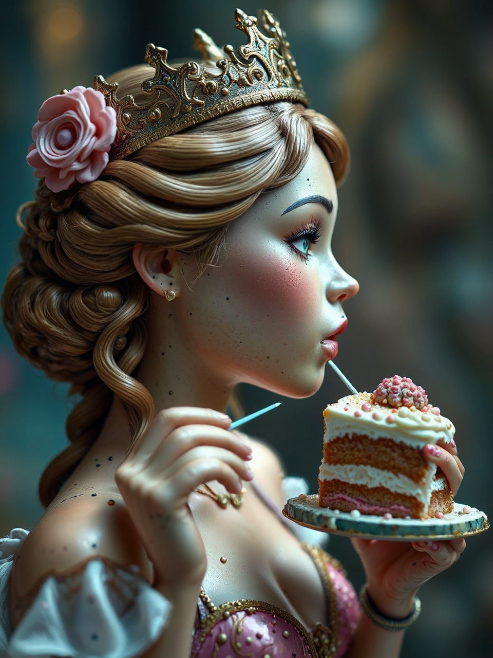 Close-up face profile of