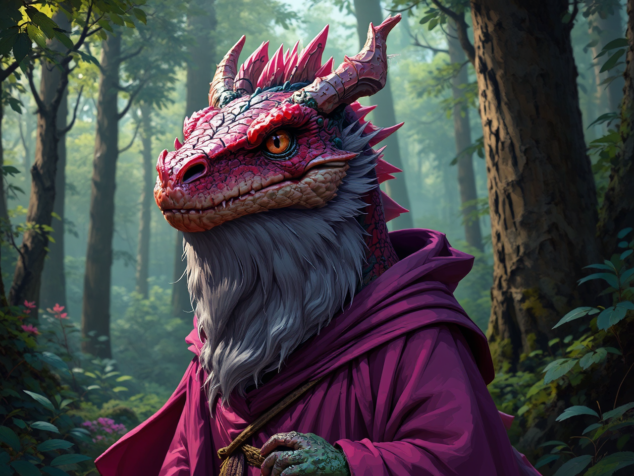 Anthropomorphic bearded dragon in