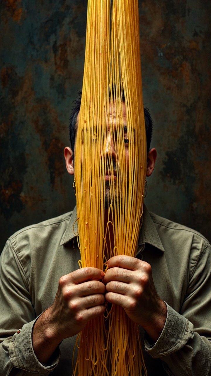 Man restrained with cooked