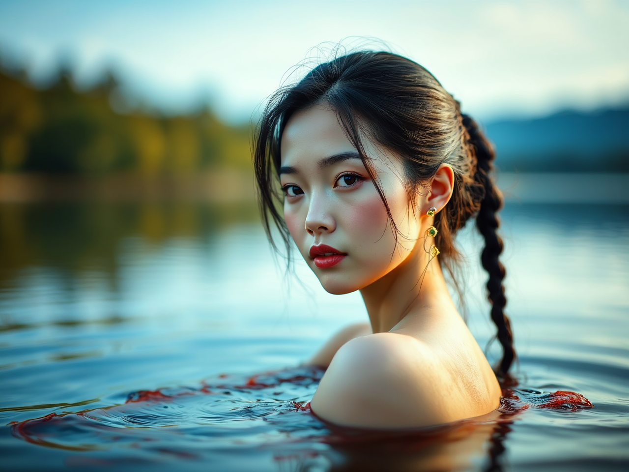 Asian woman posing in