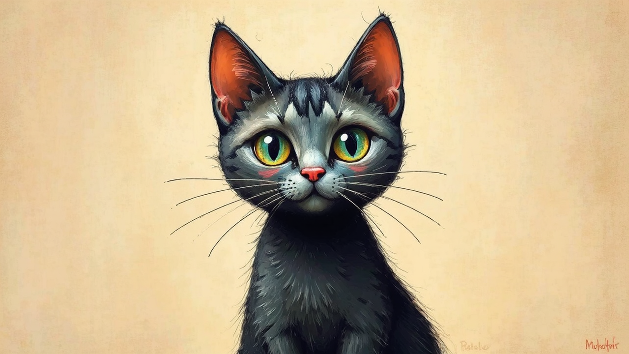 Cute kitten sitting in