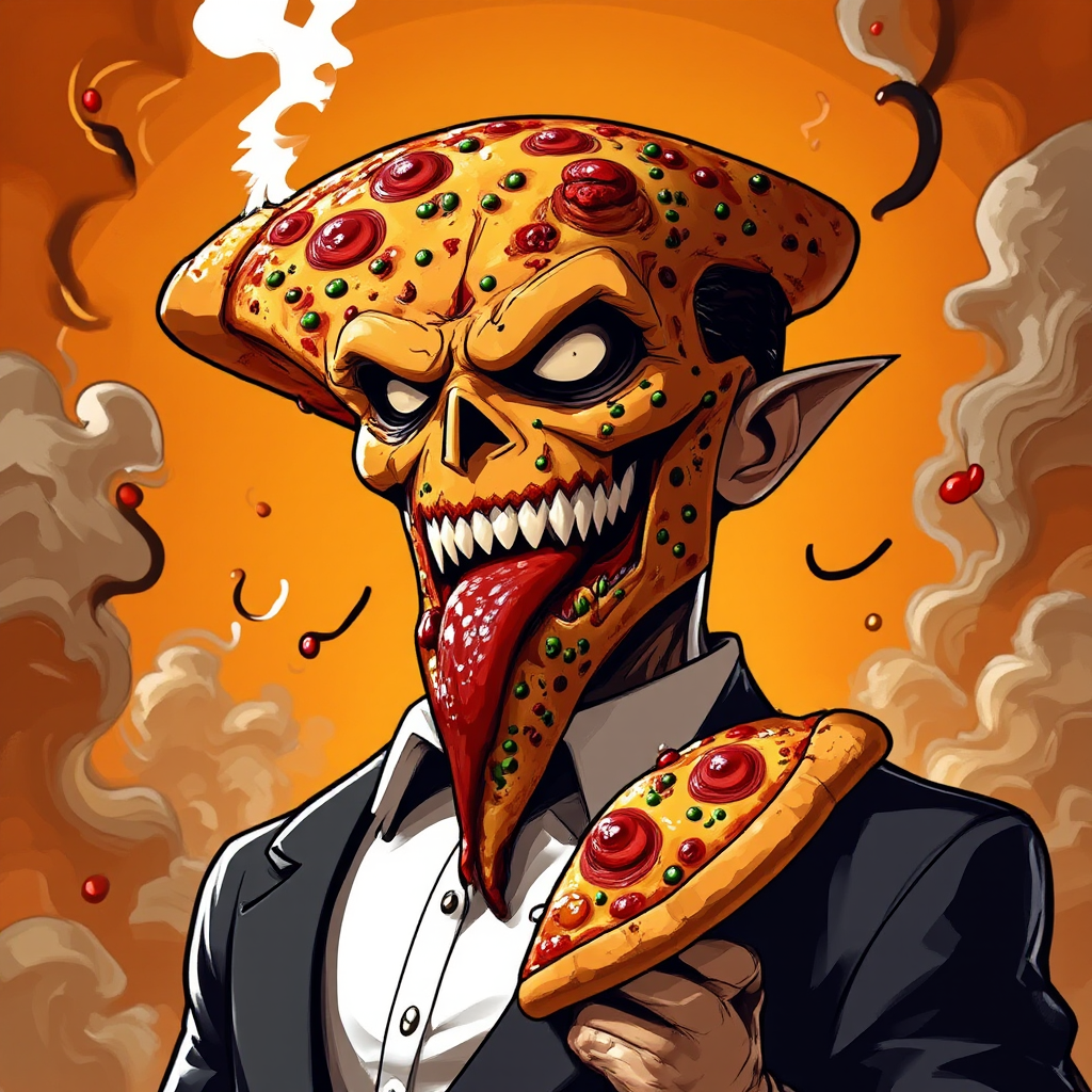 Pizza Eating Robot Villain