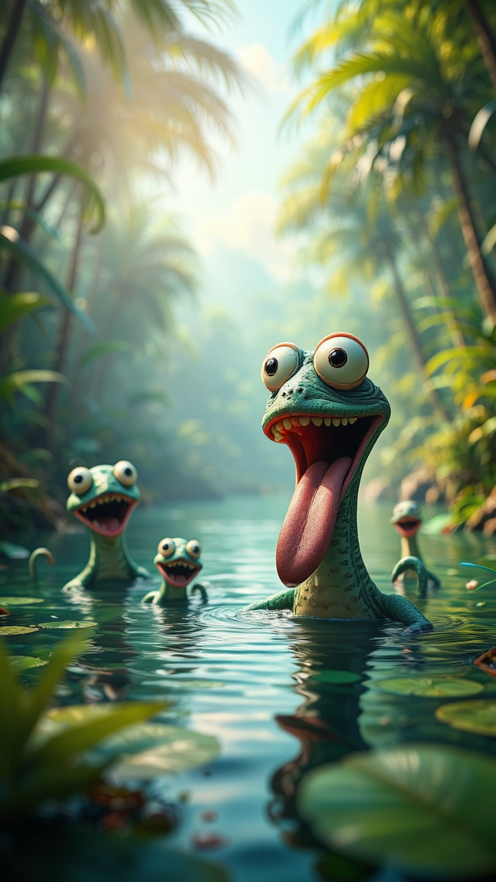 Friendly creatures emerging from