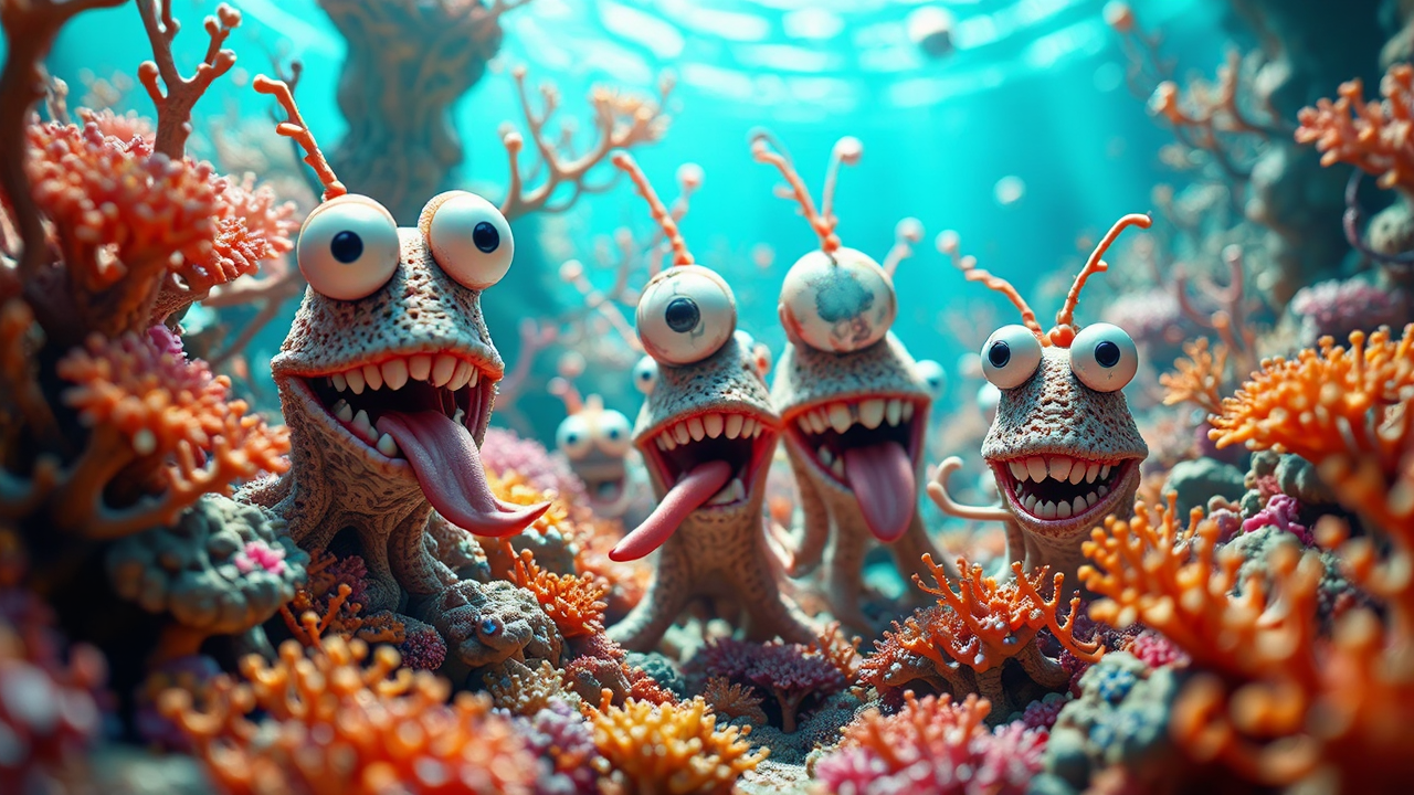 Intricate sea reef with